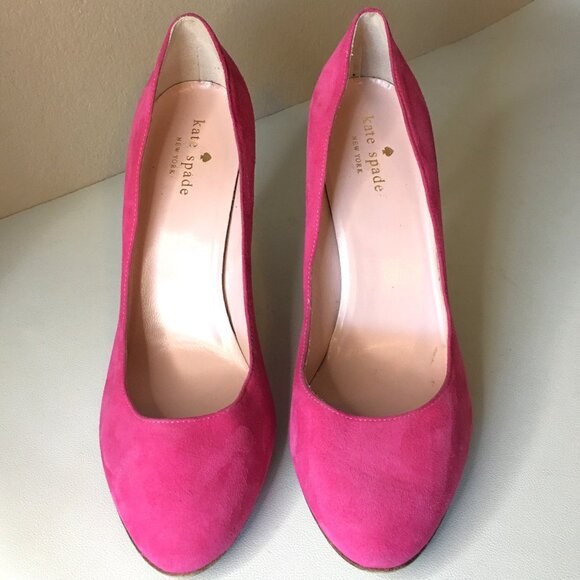 ♠️ KATE SPADE NEW YORK ♠️ Pink Suede Multi-Glitter Heels ♠️ 7.5W - Picture 6 of 16